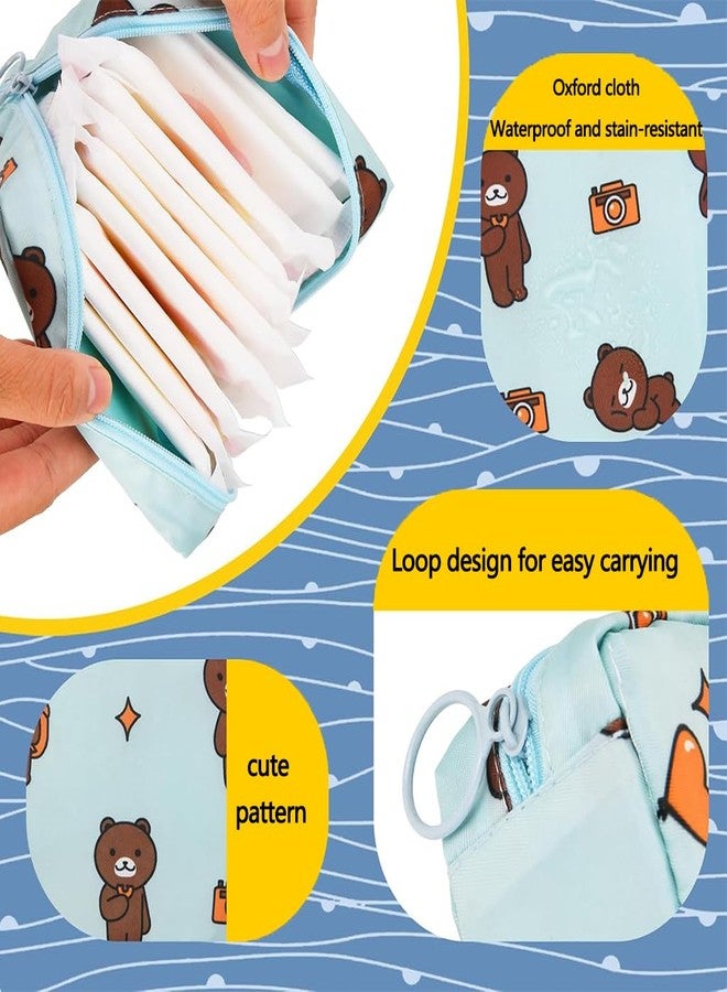 ZIBUYU® 4Pcs Sanitary Pad Holder for Women & Teen Girls, Reusable Zipper Pouch, Portable Period Kit, Mixed Colors, Fits 6-10 Pads, Nylon, Washable, Multi-Purpose Travel Storage Bag - Image 3